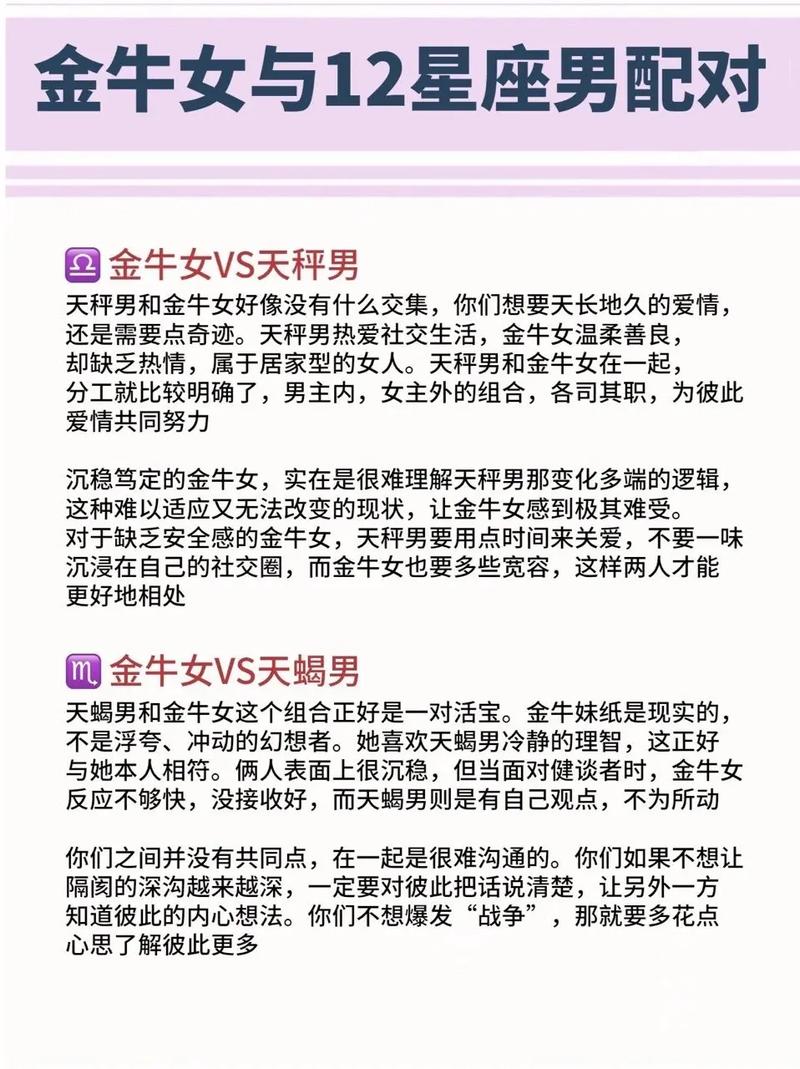 金牛座的星座配对: