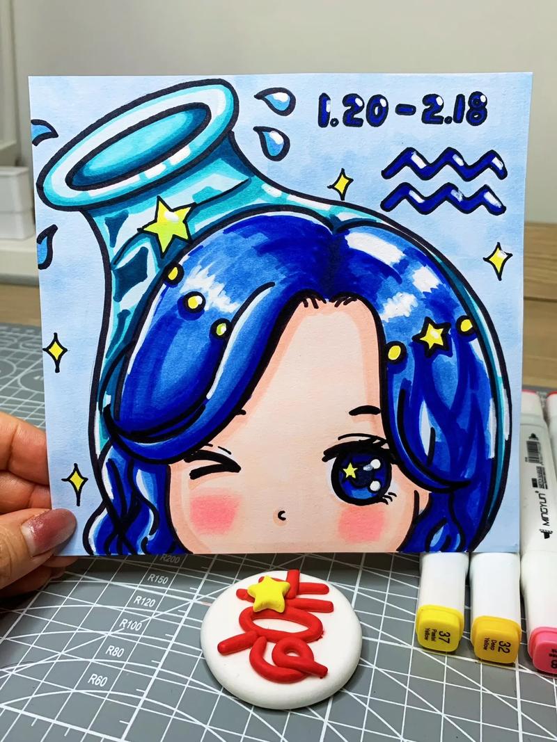 十二星座水瓶座公主娃娃怎么画
