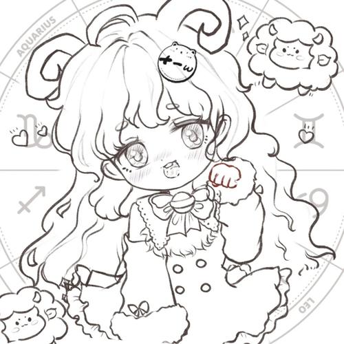 画12十二星座娃娃