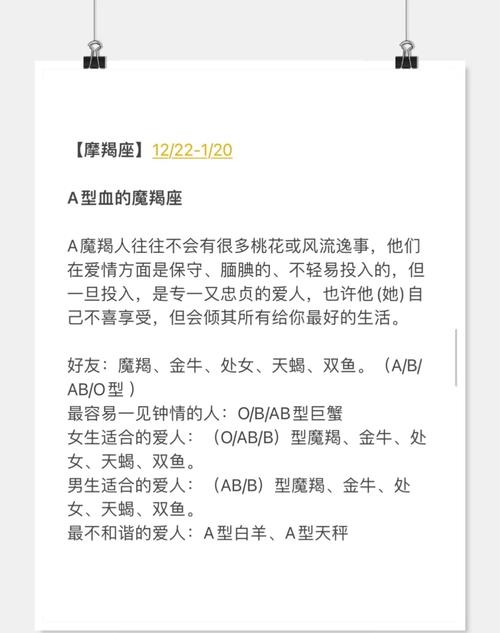 四大血型摩羯座