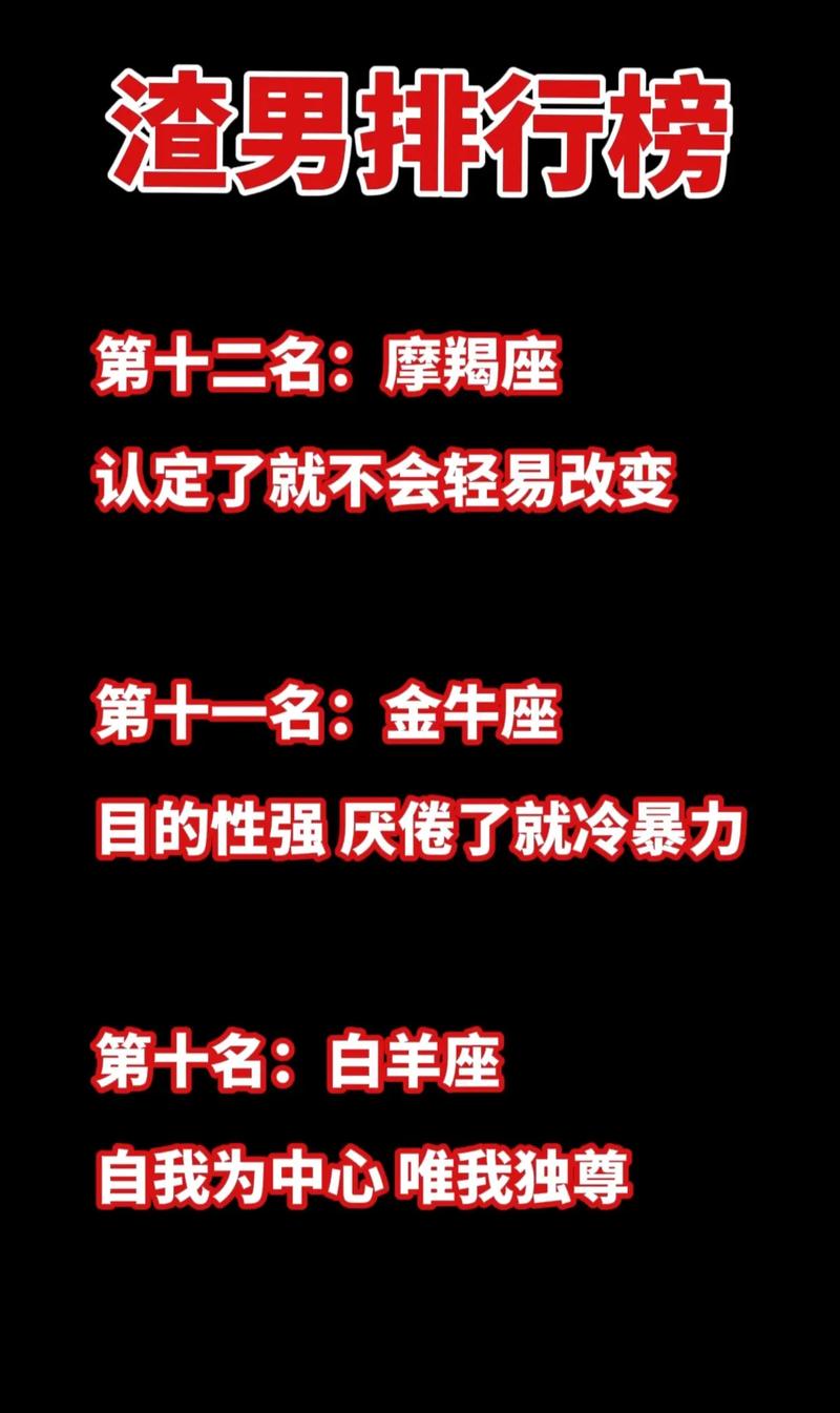 哪个星座男生最渣