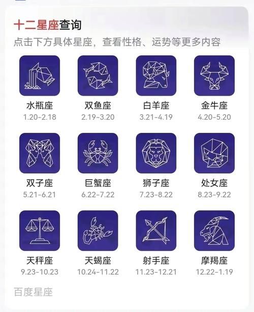 月份星座对照表
