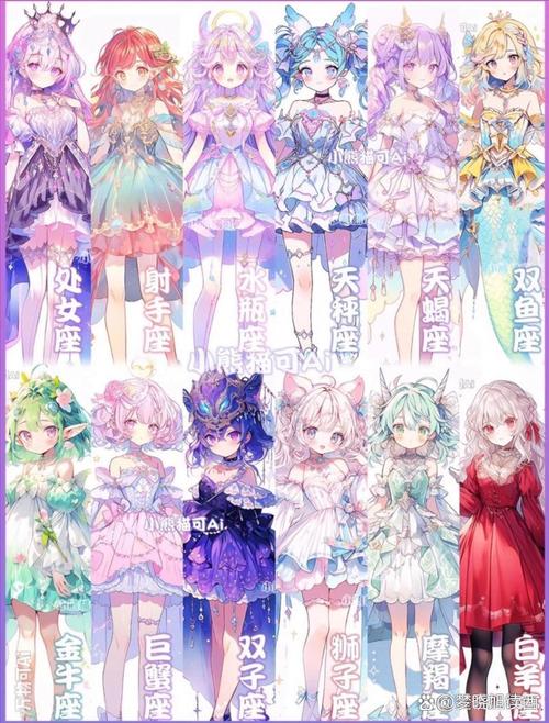 卡通少女头像可爱漂亮十二星座