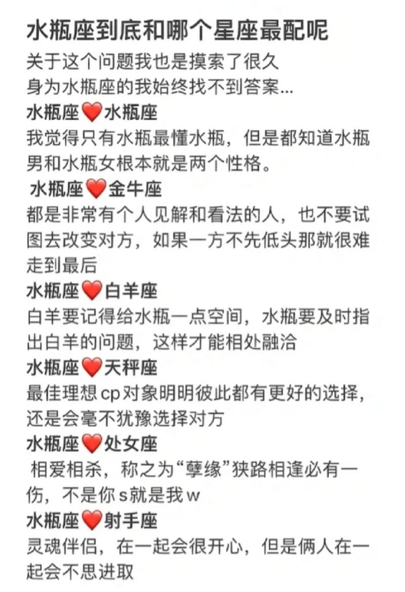 水瓶座与哪个星座的情侣最相配