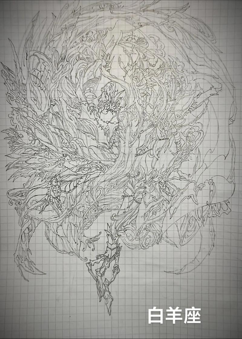 如何画白羊座卡通图像
