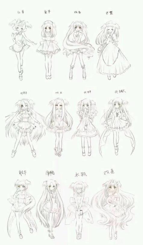 十二星座少女可爱甜美动漫头像